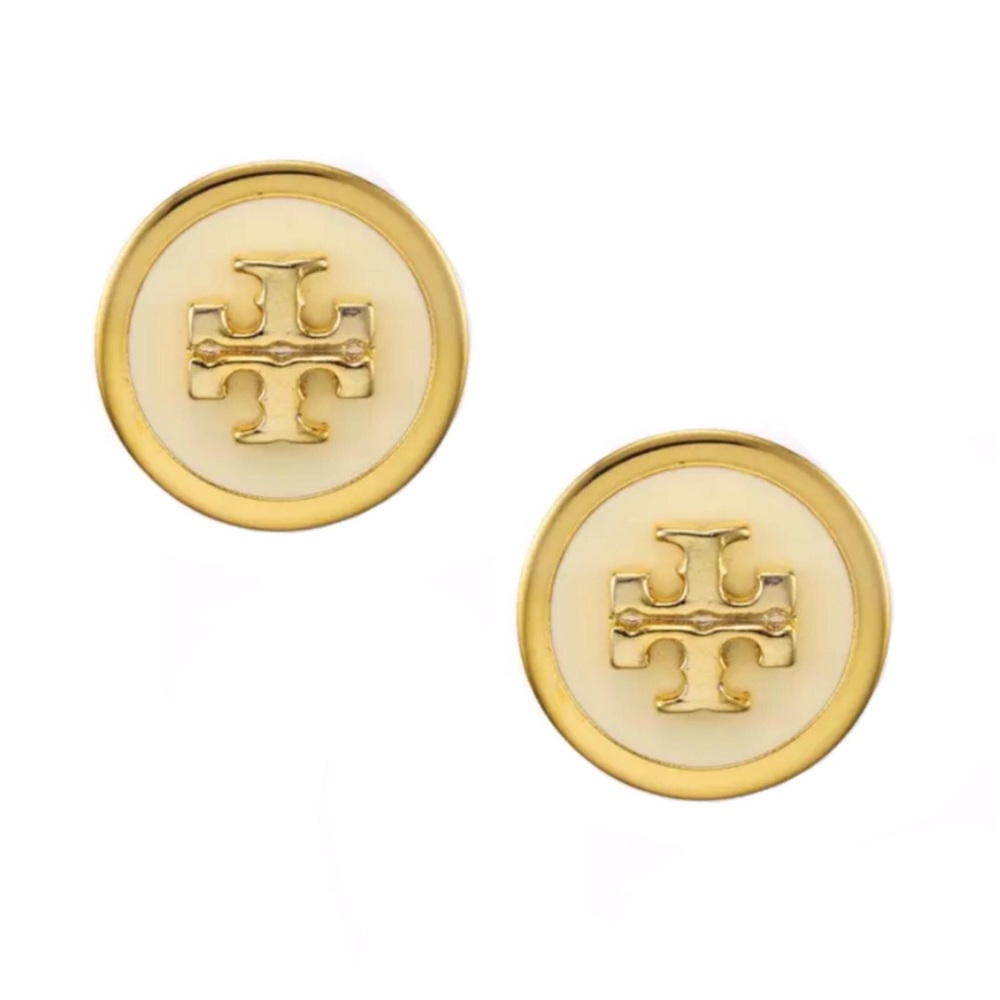 Tory Burch Enameled Raised Logo Earrings